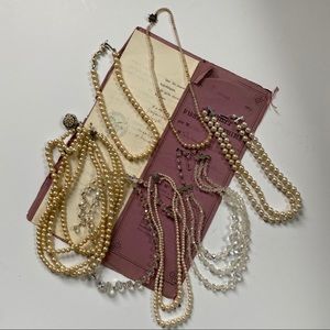 Lot vintage costume jewelry pearls beads necklaces